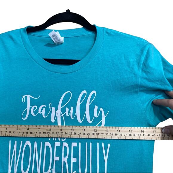 Canvas teal turquoise fearfully and wonderfully made graphic tee - small - Picture 5 of 6